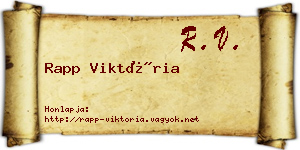 Rapp Viktória névjegykártya