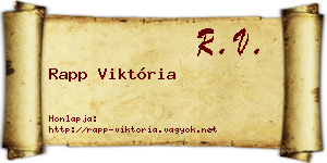 Rapp Viktória névjegykártya